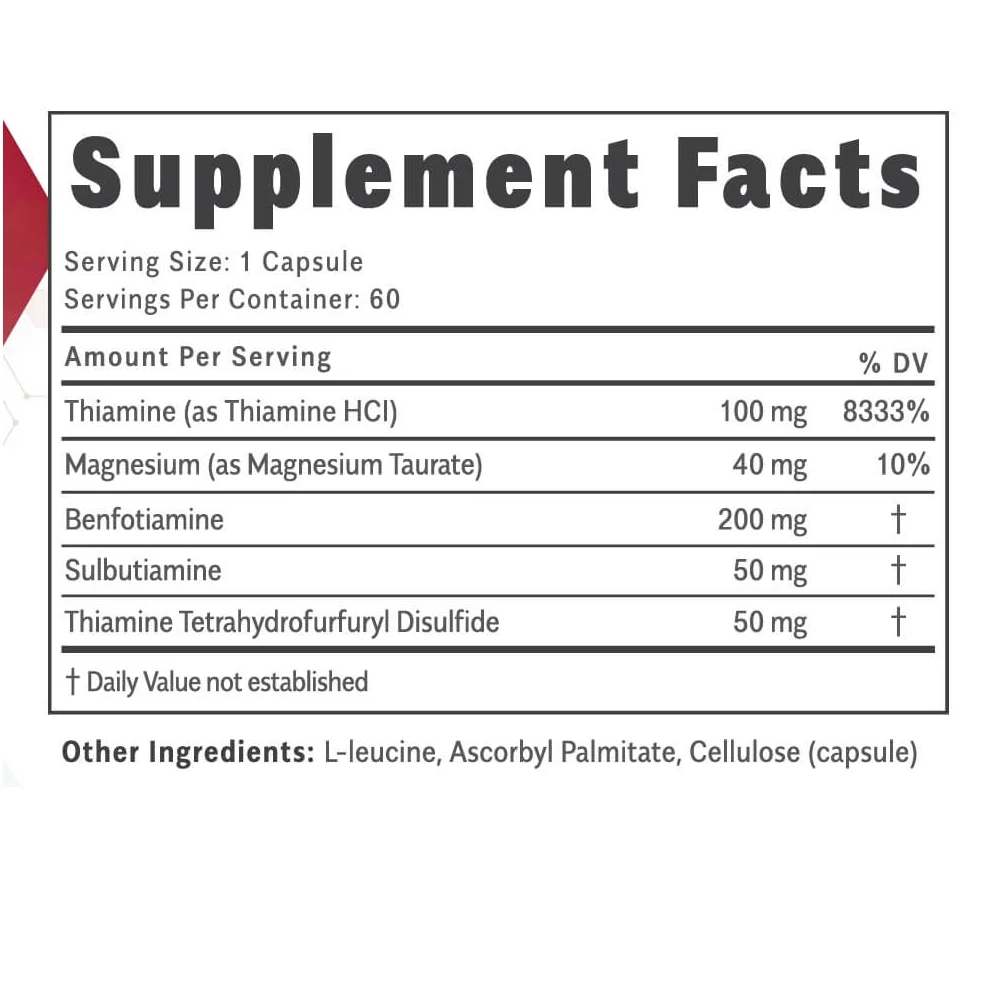 NewThiamega SupplementFacts