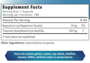 Thiamax vitamin B1 supplement facts